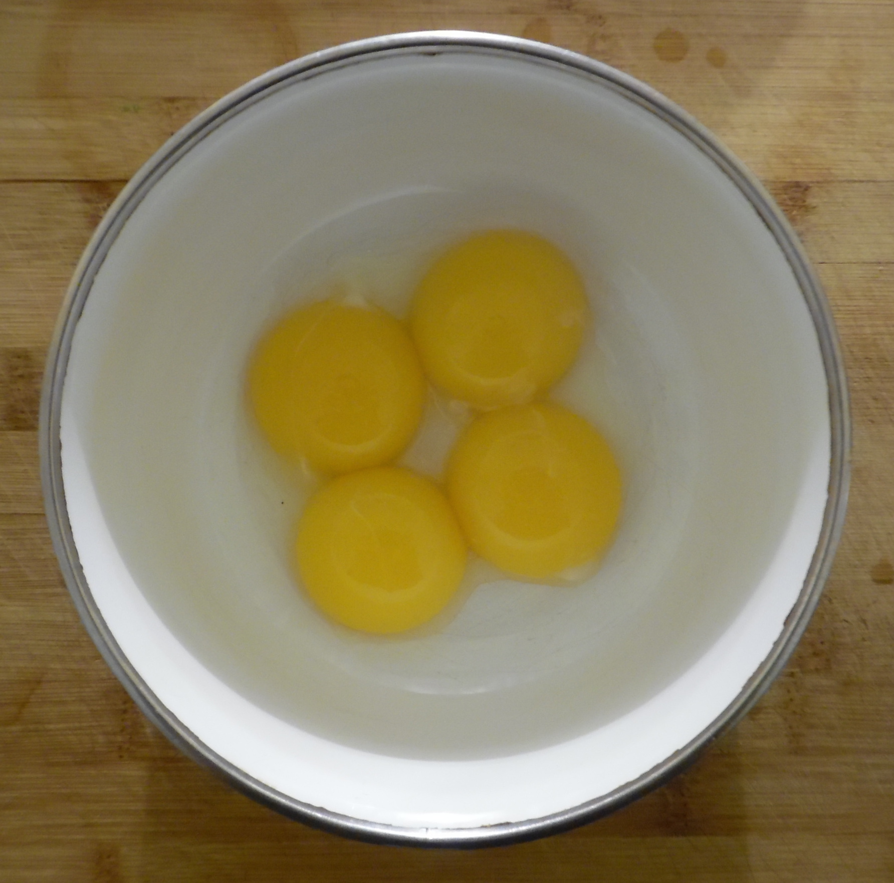 Egg yolks before beating.